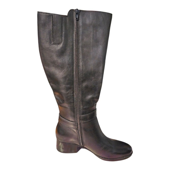 Naturalizer Black Leather Heeled Boots Size 6.5 - Picture 5 of 11